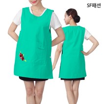 장미꽃 원피스 앞치마 전통시장 단체 부녀회 서빙 식당, M, 민트(sfae313)