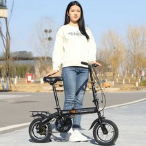 자전거 접이식 미니벨로자전거 벨로 라인 접는 차박, 12인치 블랙