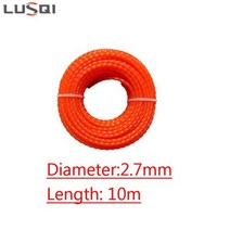 LUSQI 5m/10m/15m * 2.4mm/2.7mm/3mm 잔디 트리머 라인 나일론 나선형 브러시 커터 로프 깎는 기계 헤드 액세서리, CHINA, 2.7mm 10m