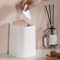 여자 자취방 화장솜 미니휴지통 2L 책상 주방 음식점 신혼집 학원 소형 테이블정리, 옐로우