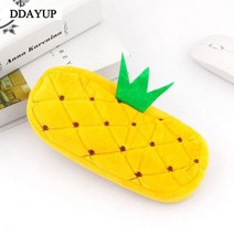 귀여운 과일 수박 선인장 플러시 연필 케이스 화장품 가방 펜 상자 소녀용 선물 문구 파우치 학교 사무용품, YELLOW
