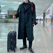 남자 라온 트렌치 코트 오버핏 남자 더블 로브 코트 코디 봄 가을 옷 간절기 아우터