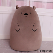 DS 못난이 양 곰 돼지 대형 동물 바디필로우 애착인형 모찌인형, 곰돌이 + 90cm(분리세탁 가능)