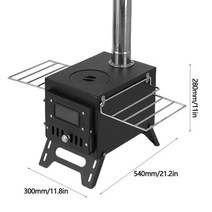 캠핑불멍 나무스토브 캠핑 텐트 목재 야외 장작 휴대용 접이식 탄소강 바베큐 용품, Black