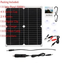 태양광 모듈 DC18V 200W 태양 전지 패널 키트 60A 컨트롤러 USB 5V 전원 충전기 보조베터리 캠핑 자동차 보트 RV, [01] 100W panel