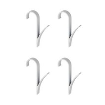 4pcs 공간 알루미늄 온수 수건 레일 라디에이터 옷걸이 관형 수건 후크 목욕 후크 홀더 샤워 문 후크 캐비닛 코트, 4pcs A White