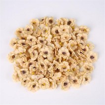 플라워 월 드라이 미니 데이지 장식 꽃 인공 실크 파티 웨딩 홈 벽 바느질 액세서리 개, Dark yellow flower+30pcs