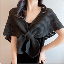 시크해 3981 크로스 케이프 가디건 니트 가디건 레이어드 볼레로 망토