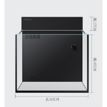 해수 어항 세트 큐브 30 50 60 내부 배면 섬프 LED 니모 구피 열대어, HB600S - 표준 + 베젤