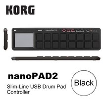 비트메이커 런치 노베이션 패드 korg nanokey2 nanopad2 nanokontrol2 슬림 라인 usb midi 16 트리퍼 (usb 케이블 포함) nanokey, nanopad2-블랙