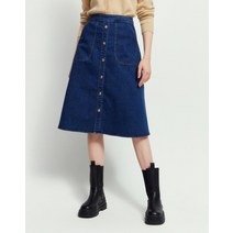 22SS [populet]블루 버튼장식 면혼방 데님스커트 WSSK2BU05B2