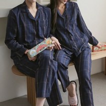 보리맘 모노 기모 체크 잠옷 세트 커플 파자마 set