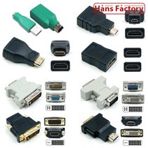 한스팩토리 마이크로 미니 micro mini HDMI DVI VGA RGB PS2USB마우스변환젠더, VGA-DVI