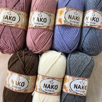 나코 봉주르 NAKO Bonjour / 뜨개질 목도리 모자 굵은실 니팅얀 겨울 실 봉쥬르, 23687 블루