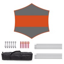 하비타프 초경량 방수 캠핑 텐트 대형 해먹 비 플라이 태양 대피소 휴대용 차양 페그 로프 포함 해변 그늘, 주황색(폴 포함), Orangewith poles