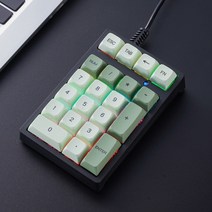 미니 T21 디지털 기계식 키보드 녹색 축 노트북 외부 키패드 재무 회계 금전 등록기 USB 유선, 없음, 없음, PBT Matcha