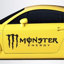 캠핑 카라반 Monster Energy 스티커 데칼시트 자동차데칼 자동차악세사리 데칼 튜닝용, 1개, 레드 중형