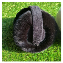 로로얼로이 여성 골프귀마개 동그라미 사랑스러운 방한 퍼 겨울 귀마게 등산 스키 테니스 이어워머, 블랙