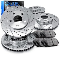 R1 Concepts Eline 드릴 슬롯 브레이크 로터 + 세라믹 패드 키트 Bmw 323 325 328 (E46) 411388