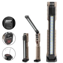 캠핑 아웃도어 용품다기능 코브 마그넷 자동 수리 작업 조명 LED 적색광 경고 램프 USB 충전 강력한 조명 손전등 유지 보수 램프, 표준 (컬러 박스+USB 라인)