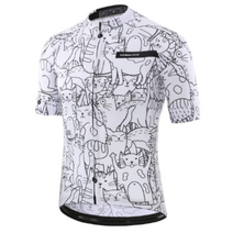 레블루 자전거 사이클 반팔 긴팔 상의 져지 고양이 디자인