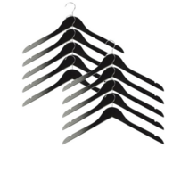 선우랜드 빈티지 블랙 원목 상하의 옷걸이, 10개입