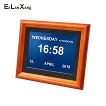8인치 전자 LCD 큰 문자 노인 의학 화면 알림 알람 시계 디지털 사진 프레임 크리스마스 선물, 02 WHITE_02 미국 플러그