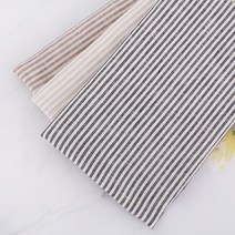 짱패브릭 린넨 스트라이프 -3color 원단 패브릭#, 라이트브라운