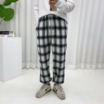 스트릿제이 유로 체크 기모 조거팬츠