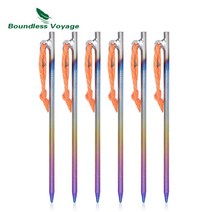 비바돔플러스 몽골텐트 가제보 차박텐트 Boundless Voyage-튼튼한 티타늄 합금 캠핑 텐트 스테이크 페그 Ti, 04 24CM 6PCS
