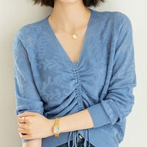 공블리 여성용 레이스 셔링 니트티 CST1275