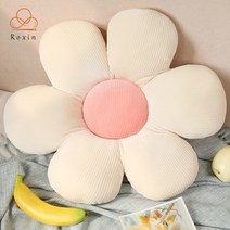 록신 ins스타일 데이지 꽃 베개 의자 사무실 쿠션 방석, 분홍 데이지