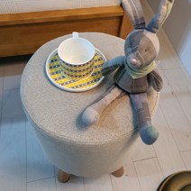 코자코 원목 패브릭 스툴 화장대스툴 보조의자 원목스툴 의자, 쵸코