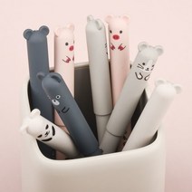 펜 마우스 펜마우스 손목보호 전자펜 귀여운 곰 팬더 젤 동물 문구 지울 수 있는 쓰기 학생 학교 사무용품 4 개, [02] Blue ink
