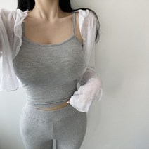 여성 여름 타이트 스판 레이온 이너 크롭 민소매 3컬러