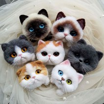 인형 DIY 양모펠트 핸드메이드 미니어쳐 동물 취미, 단일사이즈, 샴 고양이 등나무
