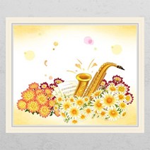 아트박스/꾸밈 cj840-꽃밭의색소폰_창문그림액자, E타입-모던블랙