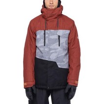 686 보드복 Geo Insulated 자켓 남성 Brick Red Heather Colorblock