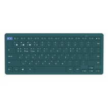 엑토 슬림 멀티페어링 휴대용 미니 키스킨 블루투스 키보드 겸용 무선 USB 키보드, 그린