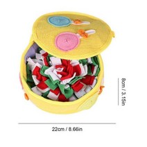 강아지노즈워크 노즈워크장난감 펫토이 개 스너플 패드 매트 애완동물 먹이 누출 크리스마스 테마 매트 개 훈련 담요 코 작업 장난감 애완동물 먹이 슬로우 지능 매트, lemon yellow