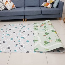 아가방매트 PVC거실매트 아기놀이 롤 시공 층간소음방지, 키재기/곰돌이(핑크)   225-140