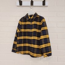 [레노마키즈] 남아 기모 겨자색 체크 셔츠 R2240B301