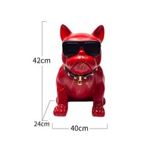 초대형 저금통 프렌치 불독 장식 디스플레이 침실, 레드 - 42cm