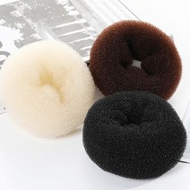 도매팜 1+1 쉬운 똥머리 자국 안남는 도넛 스펀지 헤어밴드, 브라운, 1P+1P