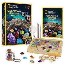 NATIONAL GEOGRAPHIC 탄생석 발굴 키트 - 12개의 정품 탄생석이 포함된 STEM 과학 실제 다이아몬드 루비 사파이어 진주 등이 포함되어 있으며 멋진 보석 여아용, 준보석