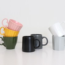 위즈라인 무광 조각 머그 줄머그 7컬러, 스타 머그컵 2호 (450ml), 화이트