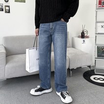 빅사이즈 캣브러쉬 세미와이드 남자 청바지 데님팬츠