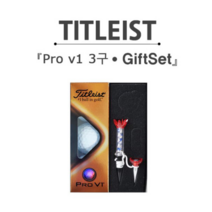 타이틀리스트 Pro V1 3구 골프공 자석티 선물 세트, FREE FREE