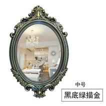 프렌치 화장대거울 장식 호텔 라지 사이즈 벽걸이 중세 유럽 빈티지 클래식미러 엔틱벽거울, 블랙 언더 그린 골드 미디엄