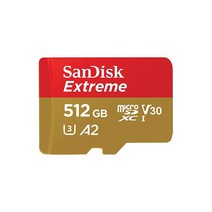 SanDisk 512GB 익스트림 마이크로SDXC UHSI 메모리 카드 최대 190MB/s C10 U3 V30 4K 5K A2 마이크로 SD SDSQXAV512GGN6MA18109, Memory Card Only_512GB